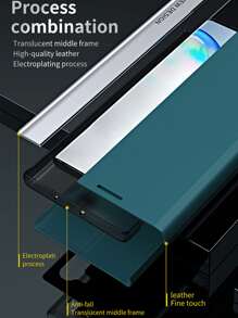 1 ốp lưng điện thoại từ tính có chân đế gập với cửa sổ bên hông, tương thích với điện thoại , phiên bản quốc tế, không phải phiên bản nội địa. - Màu xanh lá cây đậm - Xem 4