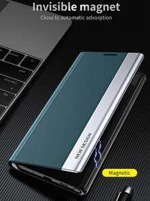 1 ốp lưng điện thoại từ tính có chân đế gập với cửa sổ bên hông, tương thích với điện thoại , phiên bản quốc tế, không phải phiên bản nội địa. - Màu xanh lá cây đậm - Xem 5