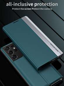 1 ốp lưng điện thoại từ tính có chân đế gập với cửa sổ bên hông, tương thích với điện thoại , phiên bản quốc tế, không phải phiên bản nội địa. - Màu xanh lá cây đậm - Xem 7