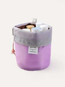 Open Flat Makeup Bag - Mauve Purple - View 4