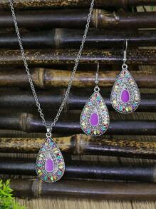 Bộ đồ trang sức trang trí hình giọt nước 3 cái - Nhiều màu - Xem 2