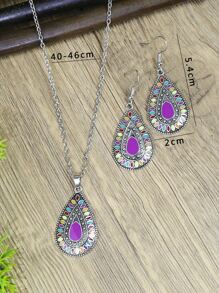 Bộ đồ trang sức trang trí hình giọt nước 3 cái - Nhiều màu - Xem 6