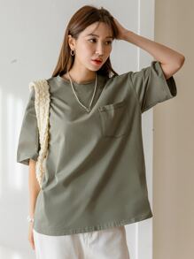 DAZY 贴袋落肩 T 恤 夏季