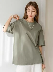 DAZY 贴袋落肩 T 恤 夏季