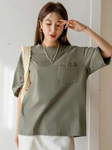 DAZY 贴袋落肩 T 恤 夏季