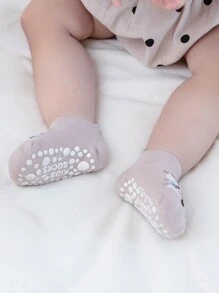 嬰兒卡通狐狸印花防滑襪子 - 彩色 - 查看 2