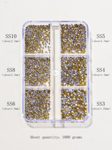 1 Hộp Móng Tay Nghệ Thuật Trang Trí Với Đế Vàng Và Trắng Ren DIY Móng Tay Quyến Rũ Móng Đá Quý Đồ Dùng Làm Móng - Nhiều màu - Xem 3