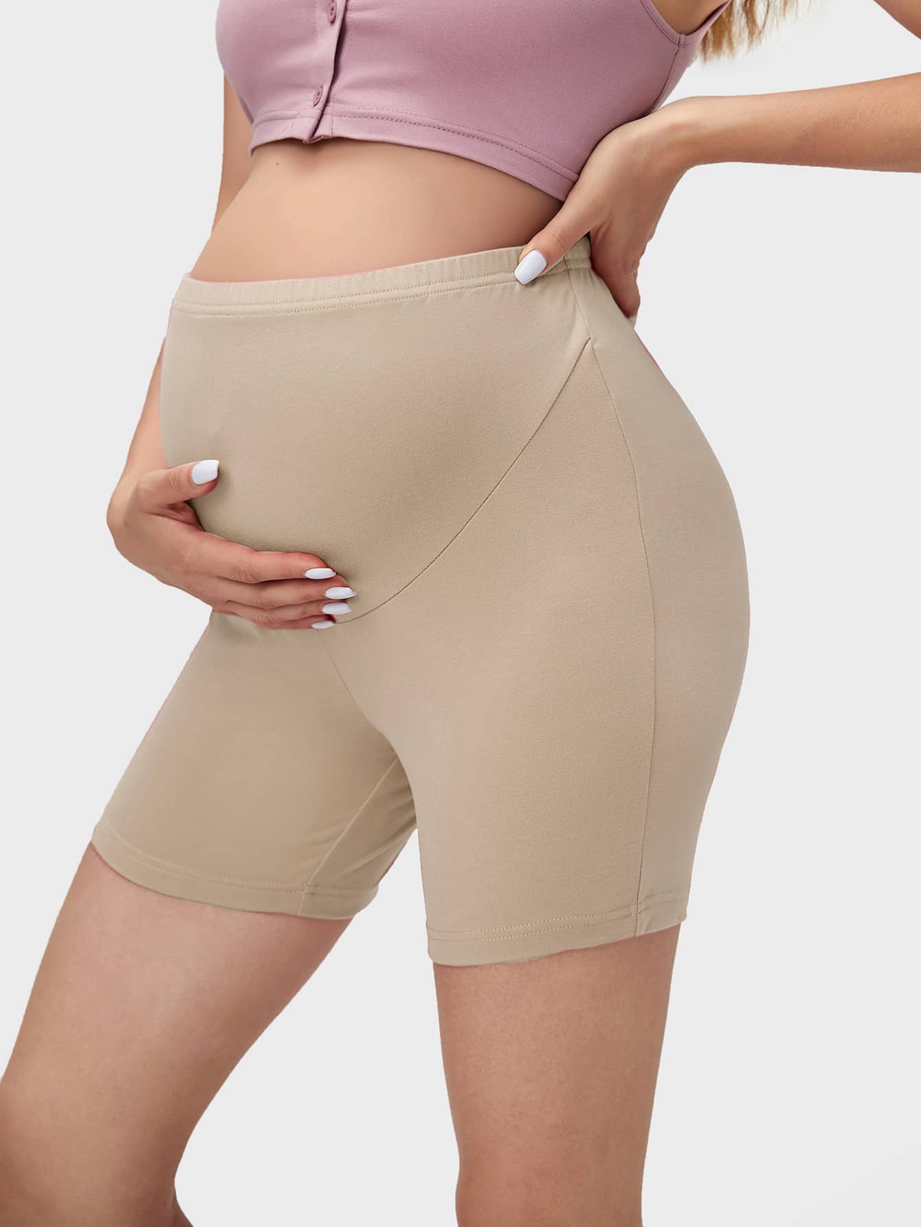 SHEIN Maternity Solid Biker Shorts