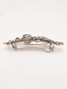 Rhinestone & Flower Decor French Clip Elegant - Multicolor - View 2