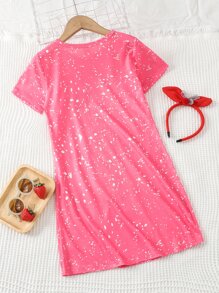 女孩鄉村風格睡衣，印有跳舞女孩和字母印花