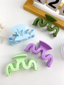 4pcs Wavy Design Hair Claw - Multicolor - View 3