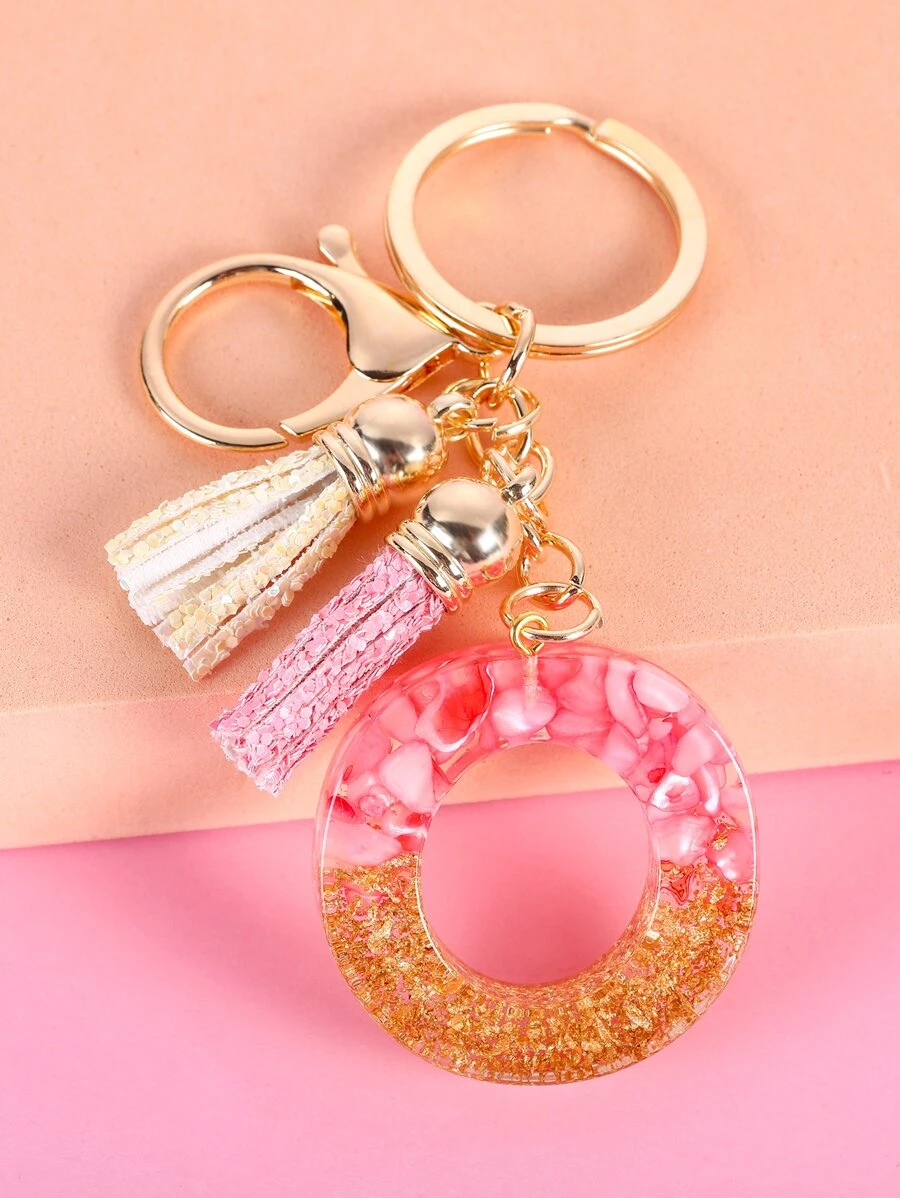 字母墜飾鑰匙圈 - 彩色 - 查看 1