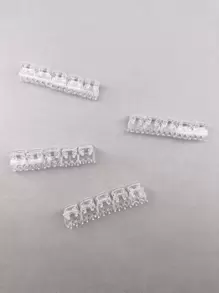 20pcs/Pack Women's Practical Solid Color Small Plastic Hair Claw Clips (1.5cm), Suitable For Daily Use Casual Hair Jaw Clip Hair Clamps Hair Clutch Hair Catcher Clip, School Stuff, College Fall Winter Hair Clip Hair Accessories For Women For Vacation Outfits Woman - Clear - View 5