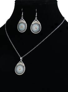 TopHanqi 3入組鏤空水滴裝飾首飾套裝 - 彩色 - 查看 3