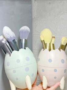 1pc Random Color Egg Shaped Makeup Brush Storage Box, Multifunctional Holder For Makeup Brushes - Multicolor - View 5