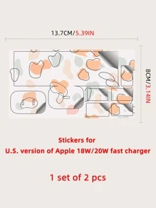 2張撞色貼紙適用於蘋果充電頭 - 彩色 - 查看 6