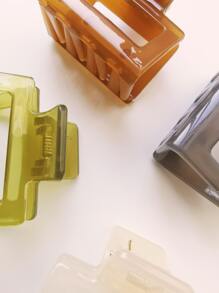 4pcs Mini Casual Versatile Jelly Color Hair Claw Clips, Sweet & Cute, 1.6 Inch Square Small Hair Claws For Ponytail Fall Winter Hair Clip Hair Accessories For Women For Vacation Outfits Woman - Multicolor - View 5