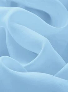 SHEIN MOD Plus Square Neck Puff Sleeve Dress - Baby Blue - View 3