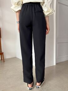 DAZY Pantaloni eleganți pentru femei cu buzunar oblic și solide