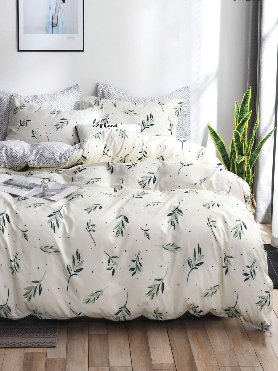 Bộ vỏ chăn hình lá không có chất làm đầy - Nhiều màu - Xem 1