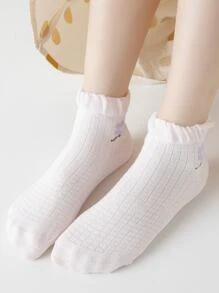 5pairs Toddler Girls Flower Pattern Socks - Multicolor - View 4