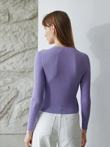 MOTF PREMIUM 100% SILK CROPPED CARDIGAN - Lilac Purple - View 2