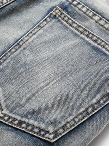 Nam Quần jean Bông Rách Túi nghiêng - Rửa nhẹ - Xem 3