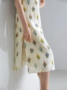 MOTF PREMIUM 100% SILK PRINTED HALTERNECK DRESS - Multicolor - View 7