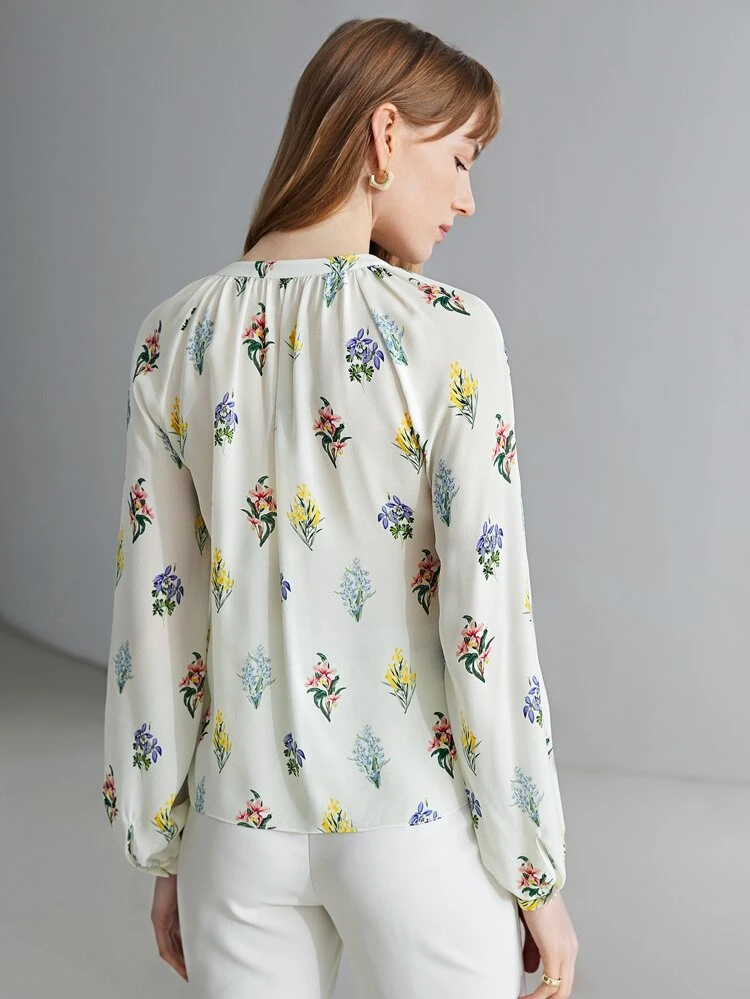 100% SILK RAGLAN SLEEVE BLOUSE