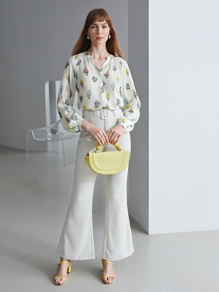 100% SILK RAGLAN SLEEVE BLOUSE