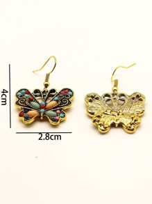 2 件时尚优雅精致浪漫蝴蝶耳环女士珠宝，波西米亚风格，海滩度假珠宝（珠子颜色随机）