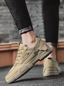 Men Letter Graphic Lace-up Front Hiking Shoes