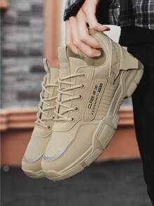 Men Letter Graphic Lace-up Front Hiking Shoes