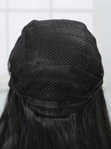 Natural Long Curly Synthetic Wig - Black - View 7