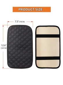 Minimalist Car Center Console Armrest Pad - Black - View 4