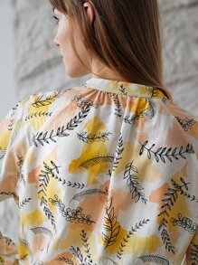 MOTF X Jo Situ Allen 真絲圖案抽褶袖口連身背心 - 彩色 - 查看 9