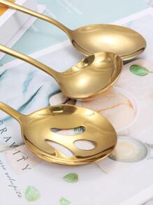 6pcs Stainless Steel Cutlery Set, Gold Multifunction Flatware Set For Home School Supplies,Christmas Gift - Gold - View 5