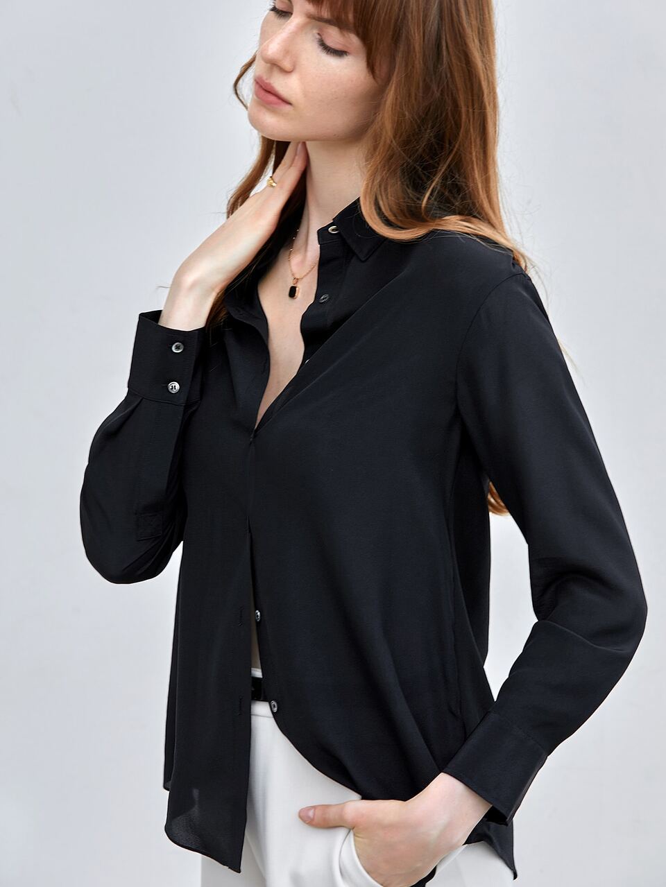 MOTF 100% SILK STRAIGHT SHIRT