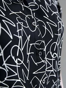 MOTF PREMIUM SILK BATWING SLEEVE SHIRT - Black and White - View 10