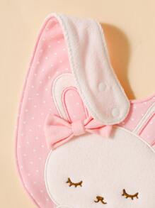 嬰兒卡通兔子圖案圍兜