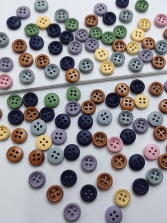 100入組木頭鈕扣套裝