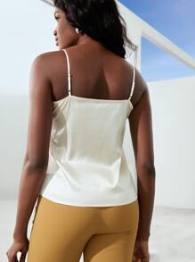 MOTF X Nicholle Kobi 100%真絲人像圖案吊帶上衣 - 米色 - 查看 2