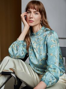 MOTF X Van Gogh INSPIRED Top sedoso floral de cuello alto - Multicolor - Ver 10
