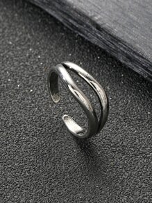 Men Minimalist Ring Antique Silver Copper Fashionable Popular Jewelry Gift Party