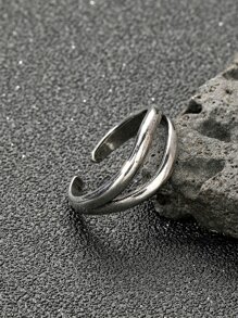 Men Minimalist Ring Antique Silver Copper Fashionable Popular Jewelry Gift Party