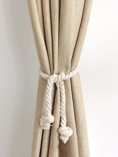 قطعة واحدة من شريط شد الستائر المنسوج باللون البيج، تصميم حداثوي بسيط لشريط شد الستائر ، ديكور المنزل