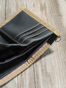 Cartera de tela para estudiantes JEMINAL, billetera plegable con cierre de gancho y bucle para niños, niñas y mujeres, billetera pequeña - Gris Claro - Ver 7