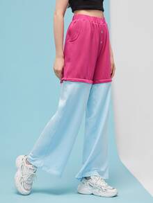 LOGHAN TROADEC High Waist Two Tone Removable Leg Sweatpants - Multicolor - View 4