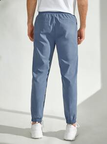 Manfinity VCAY Men Patched Detail Carrot Trousers - Dusty Blue - View 2