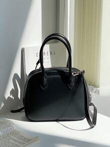 Lightweight,Business Casual Minimalist Top Handle Bag For Teen Girls Women College Students,Rookies & White-Collar Workers Perfect For Office,College,Work ,Business,Commute,Outdoors, Travel, Outings, Japanese Bag, Street & Japanese Bag For Women - Black - View 7